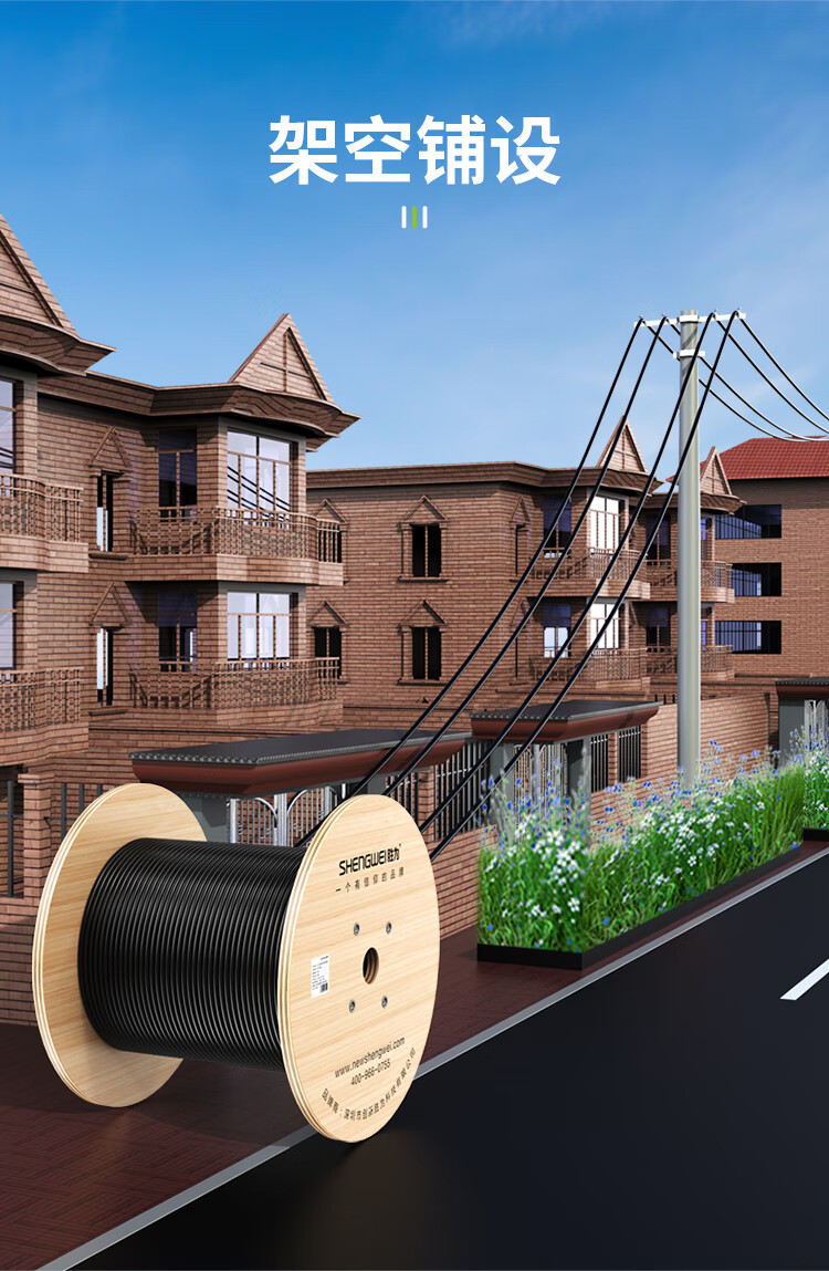 胜为（shengwei）GYTA53室外6芯单模光缆 重铠层绞式光纤线电信级架空/管道/地埋光纤线 2000米BGTW0062