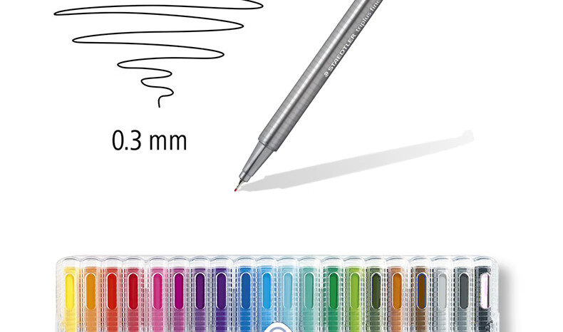 施德楼（STAEDTLER） 彩色绘画笔 0.3mm手账纤维笔 20入三角书写细字笔 334 SB20