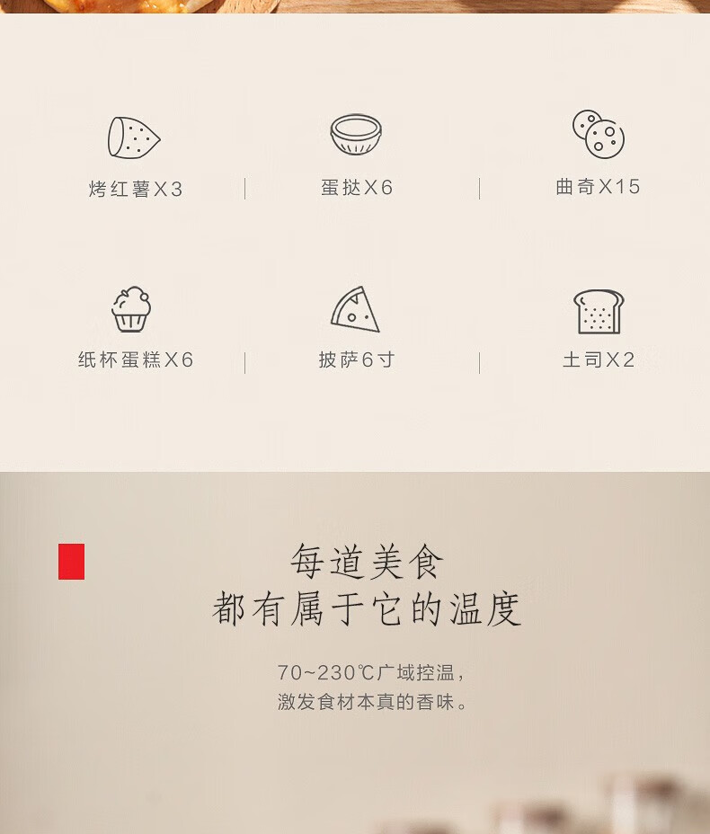 Midea电烤箱 家用多功能迷你小烤箱 10升专业烘焙 广域控温 ET-VD6100 白色