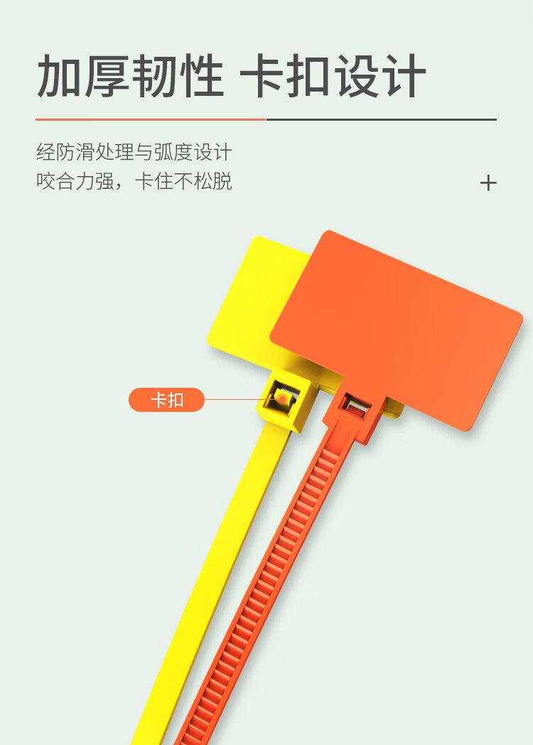 胜为（shengwei）扣理线捆扎自锁式尼龙塑料束线带 桌面网线电话线缆标识牌3*150mm黄色50条 CNL1050E  3捆装