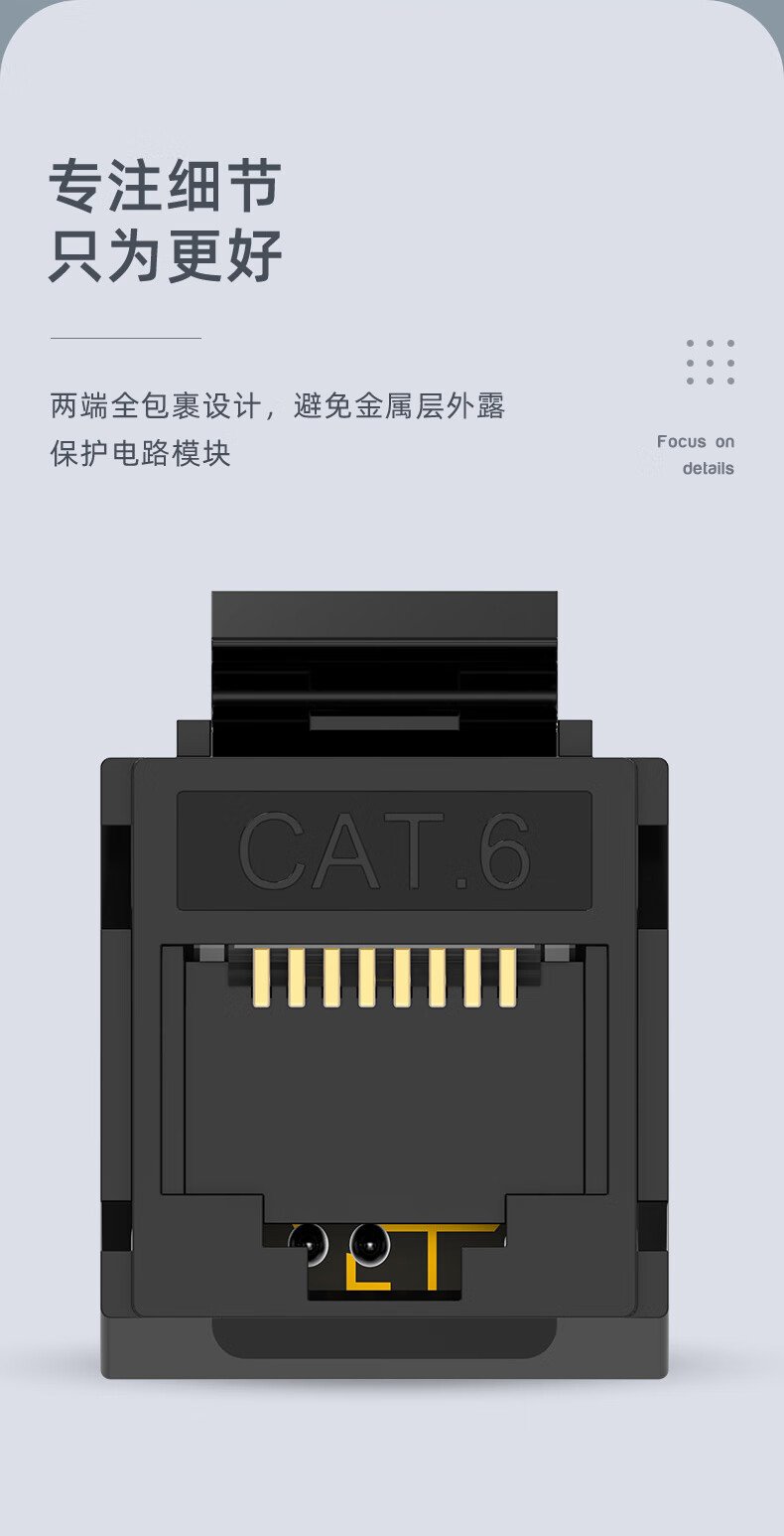 胜为（shengwei）六类非屏蔽网络模块8P8C CAT6网络布线适用于信息面板 RJ45插座连接头直通头CMK6102G 3个装
