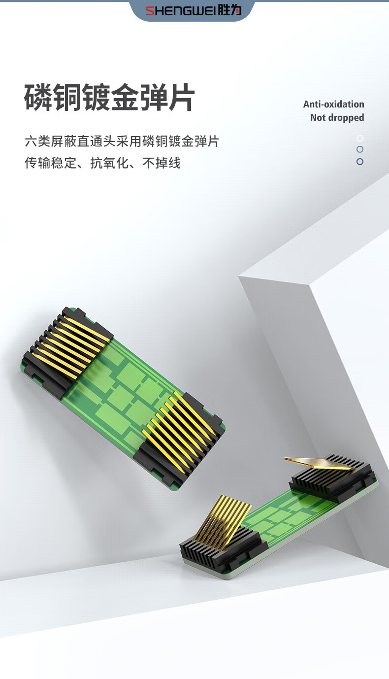胜为（shengwei）六类带屏蔽网络模块8P8C CAT6网络布线适用于信息面板 RJ45插座连接头直通头CMK6002X 3个装