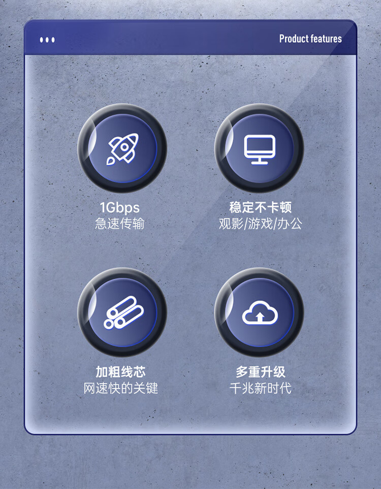 胜为（shengwei）六类CAT6类网线 千兆网络连接线1米 非屏蔽八芯双绞线 家用跳线成品网线 LC-6010G 3个装