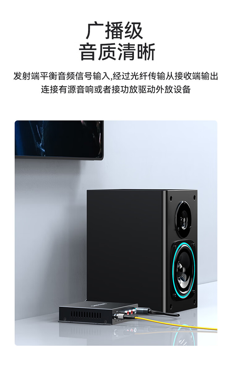 胜为（shengwei）莲花头音频光端机 语音广播工程级光纤转换器 4路正向FC单模单纤音频延长器DGDJ04A0