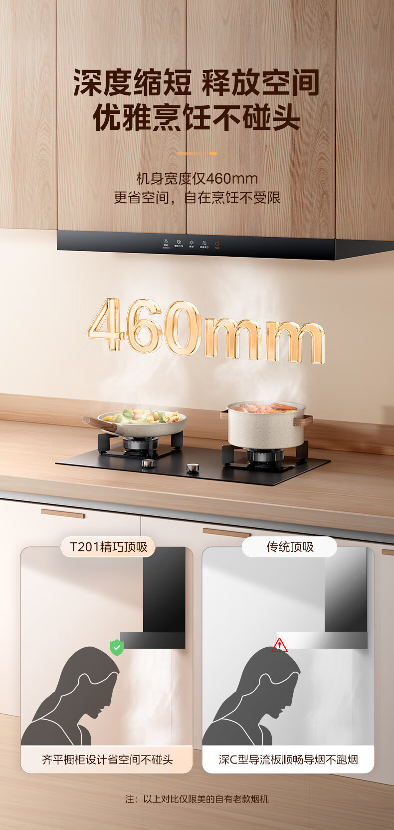 Midea抽油烟机家用自动清洗欧式21风量吸排油烟机CXW-268-T201