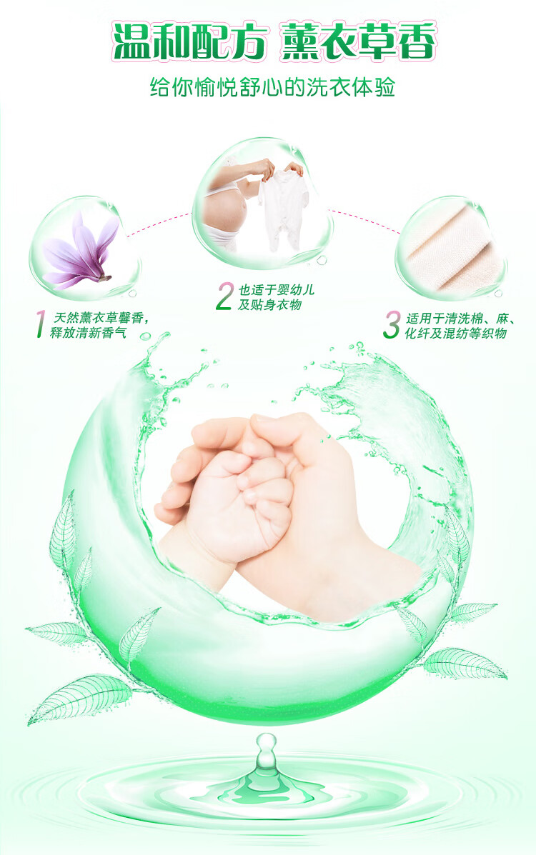 超能 植翠洗衣液(鲜艳亮丽)1kg*2+2泡沫抑菌洗手液(滋润保湿)58ml*2