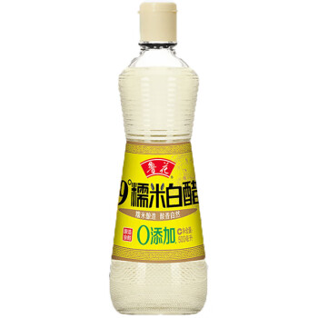 鲁花调味品 零添加 酿造食醋 10度 糯米白醋500ml*2