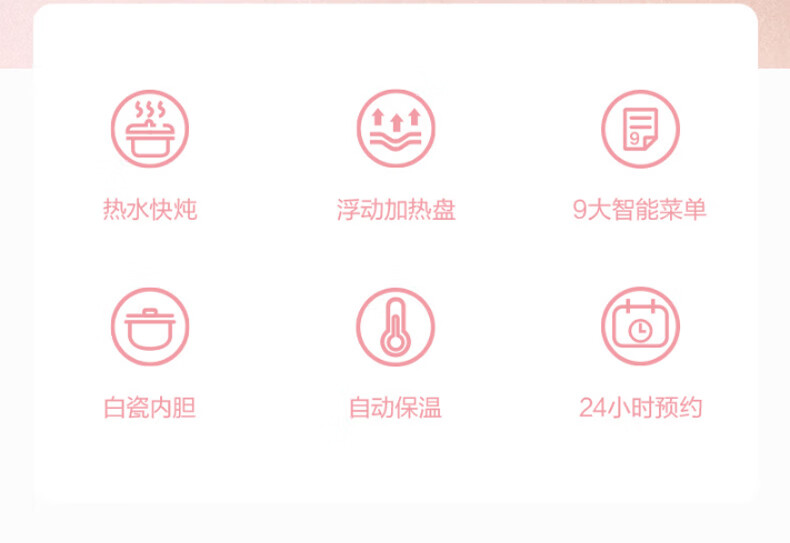 美的（Midea）电炖锅电炖盅宝宝辅食锅婴煮粥煲汤锅2L直炖白瓷内胆 预约定时 TGS20Y