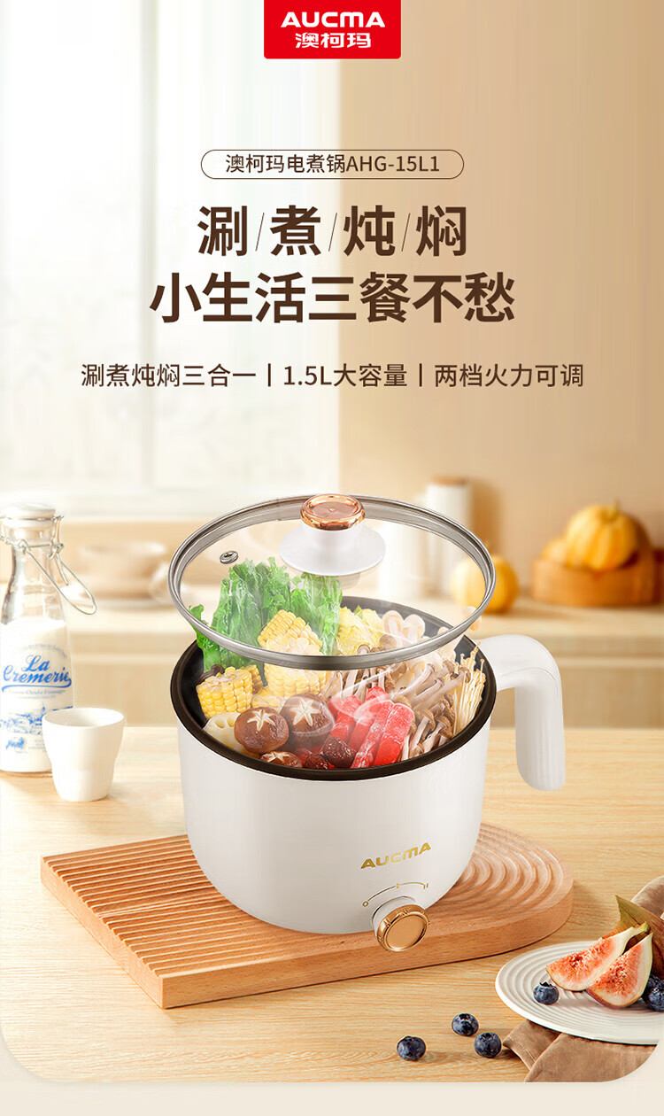 澳柯玛（AUCMA）家用小型电火锅AHG-15L11
