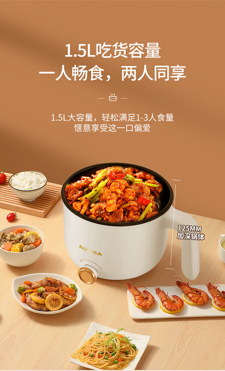 澳柯玛（AUCMA）家用小型电火锅AHG-15L11