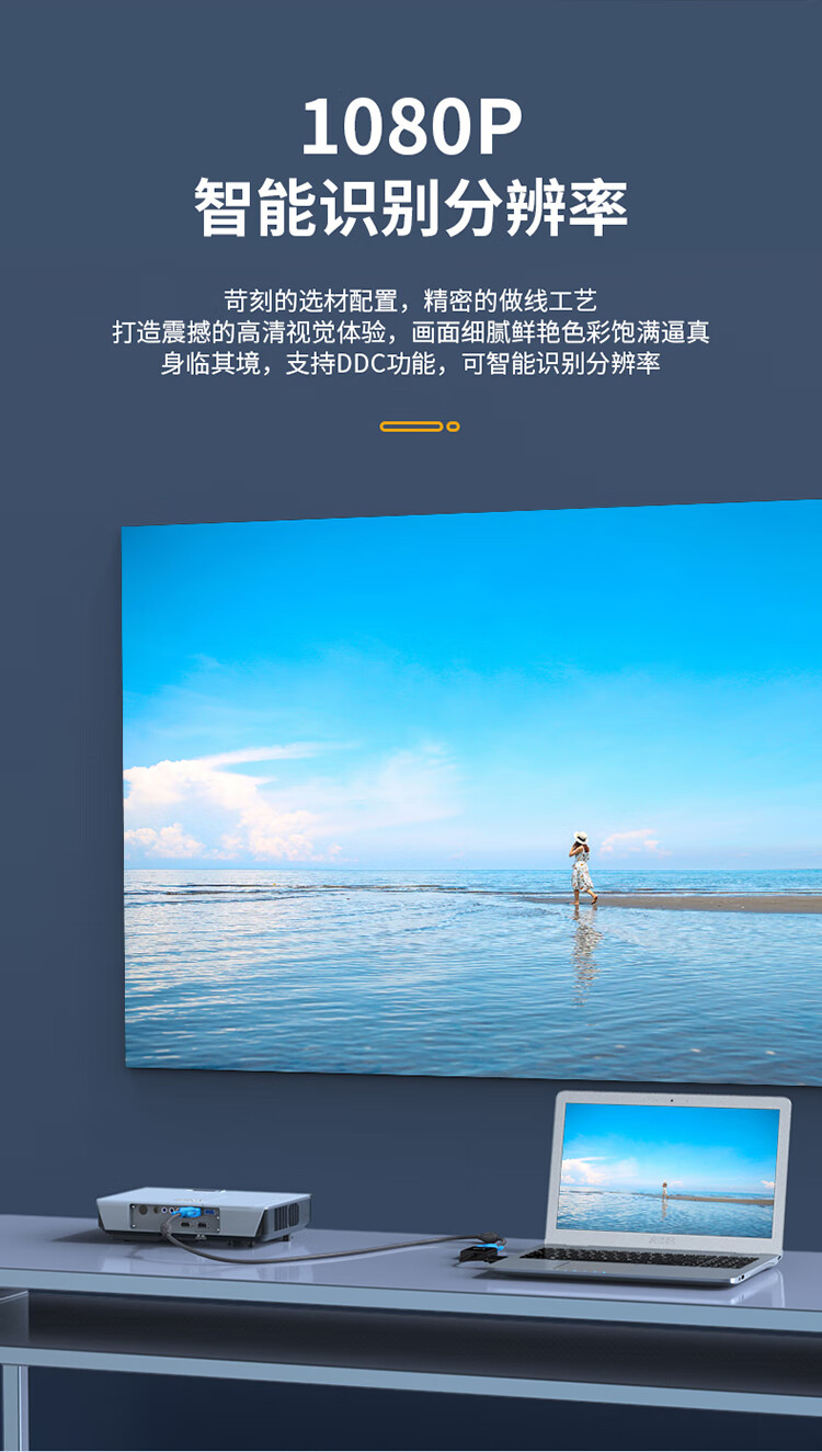 胜为（shengwei）VGA高清线 3+9阻燃双磁环 5米 无氧铜双磁环显示器视频连接线 VC-6050