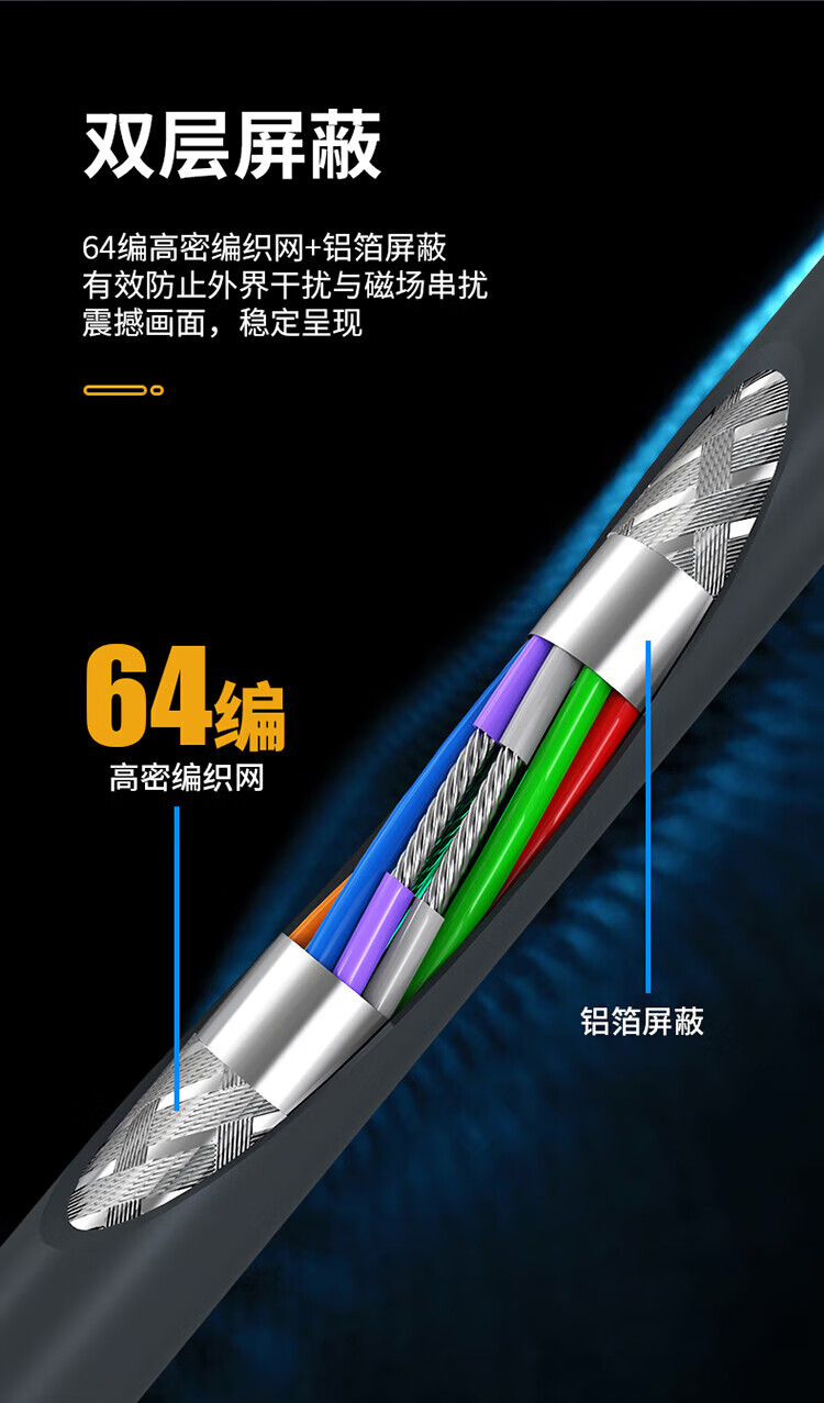 胜为（shengwei）VGA高清线 3+9阻燃双磁环 5米 无氧铜双磁环显示器视频连接线 VC-6050