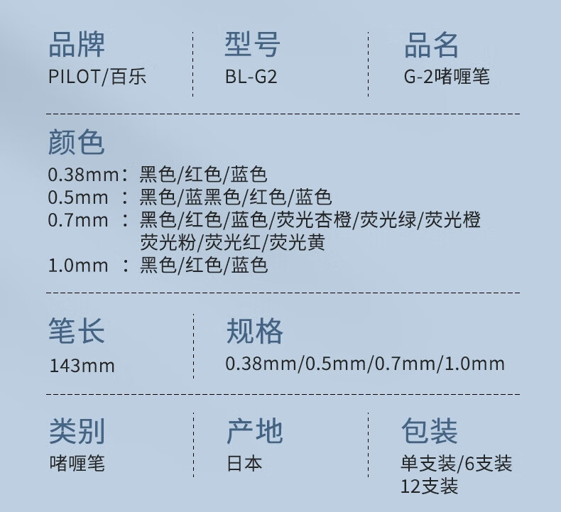 百乐（PILOT）按动中性笔子弹头啫喱笔签字笔红1.0BL-G2-10-R单盒装（12支）