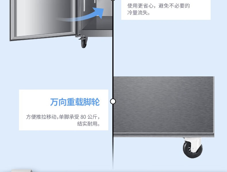 海尔（Haier）1305升商用不锈钢六门厨房冰柜 饭店酒店立式双温大冷柜 商用冰箱SL-1450C3D3