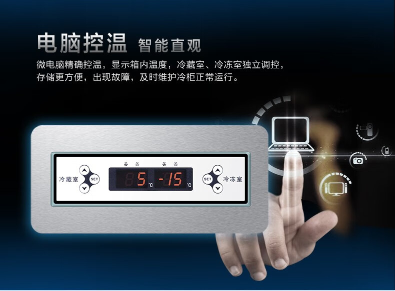 海尔（Haier）1305升商用不锈钢六门厨房冰柜 饭店酒店立式双温大冷柜 商用冰箱SL-1450C3D3