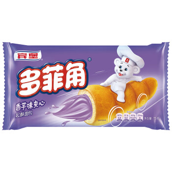 宾堡 营养办公室休闲零食下午茶多菲角香芋口味夹心起酥面包 1P 75g*6