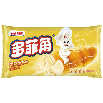 宾堡 营养办公室休闲零食下午茶多菲角蛋奶口味夹心起酥面包 1P 75g*6
