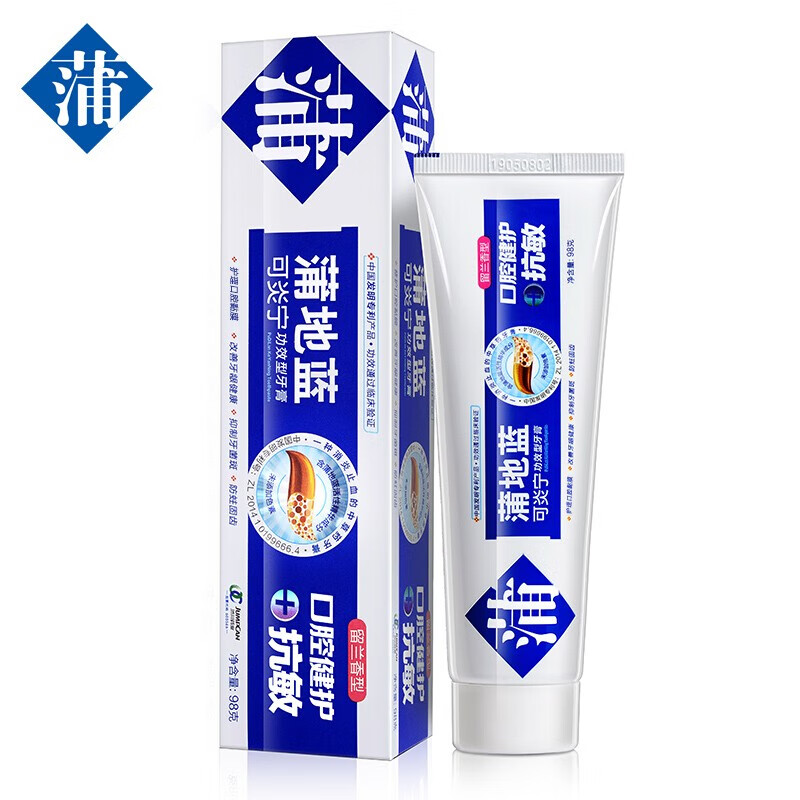蒲地蓝 牙膏缓解敏感牙龈修护口腔黏膜 可炎宁抗敏 留兰香型98g