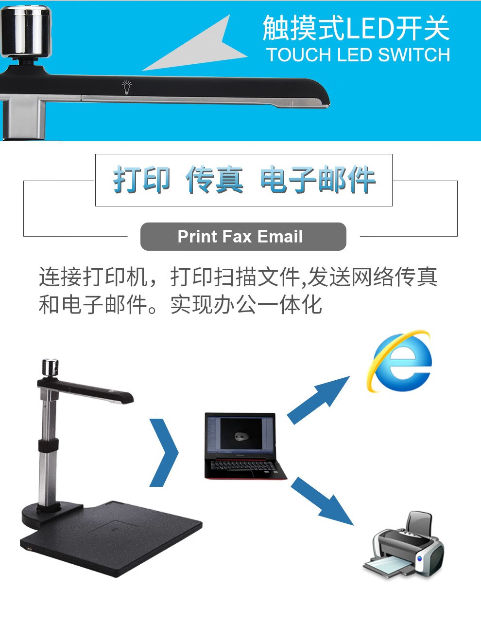 良田（eloam）S520AF双摄像头高拍仪A4幅面高拍仪 S520AF