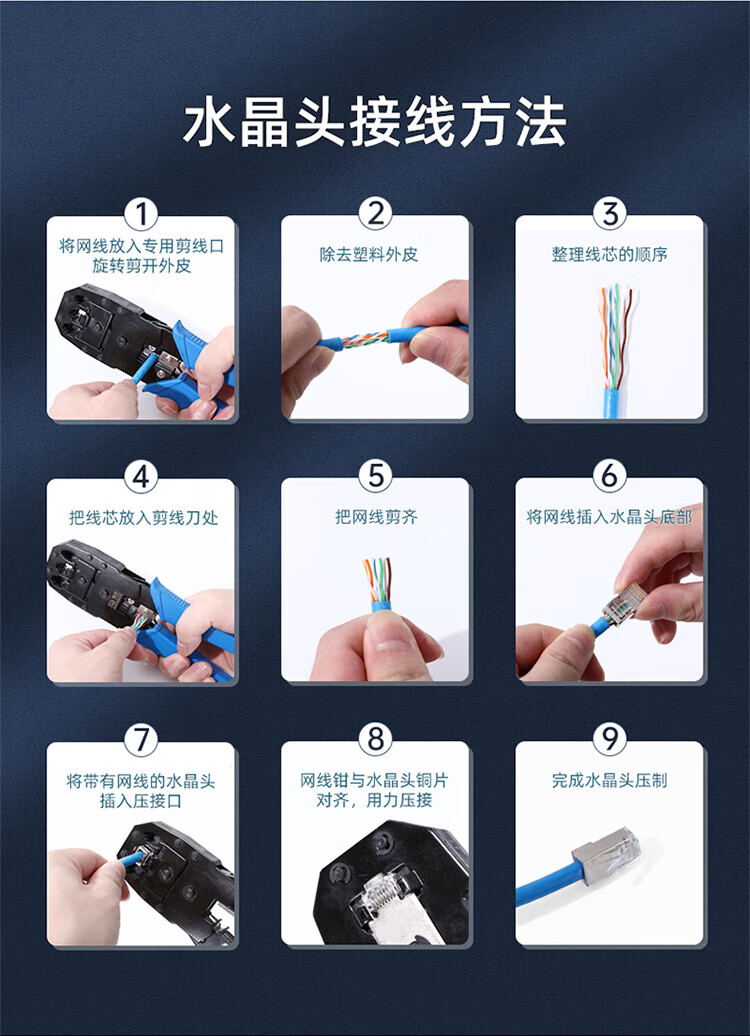 SAMZHE 山泽六类RJ45水晶头6类千兆工程级网络连接器Cat6带屏蔽8p8c网线接头镀金100个/盒SJ-P66100