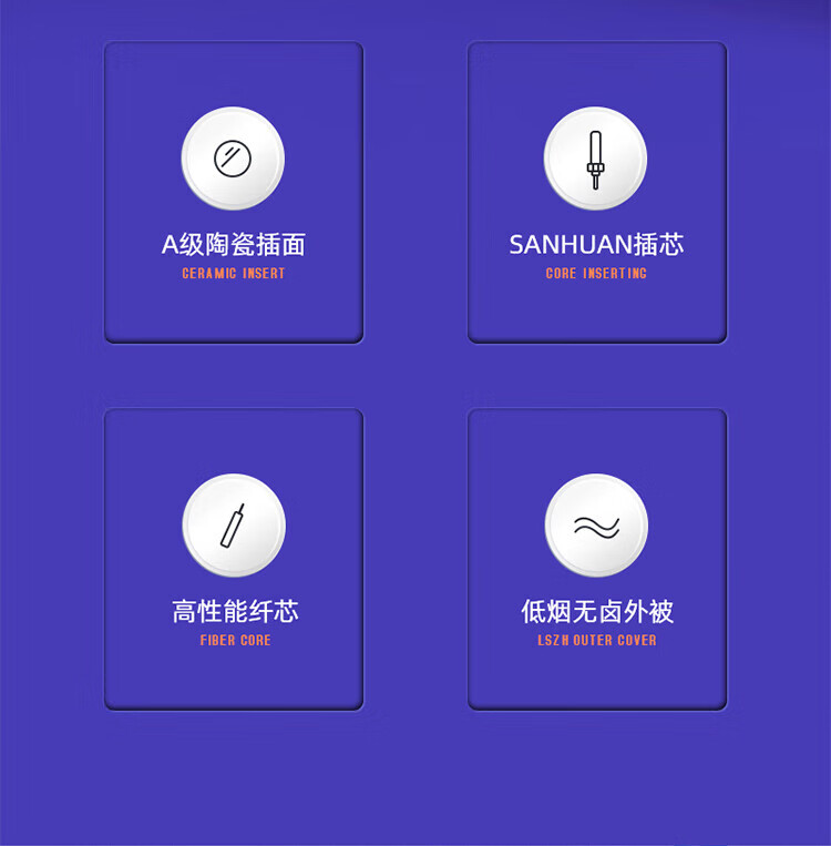 SAMZHE 山泽电信级铠装光纤跳线 SC-SC单模单芯 抗拉压 低烟无卤环保尾纤缆5米KG0-SCSC5