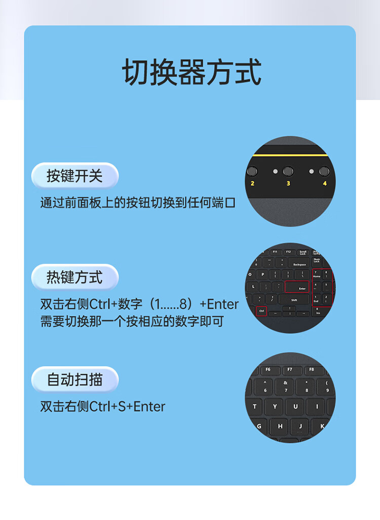 胜为（shengwei）KVM切换器8口 17.3英寸高清宽屏LCD显示器配HDMI线 电脑转换器 8进1出机架式KS-2708LH