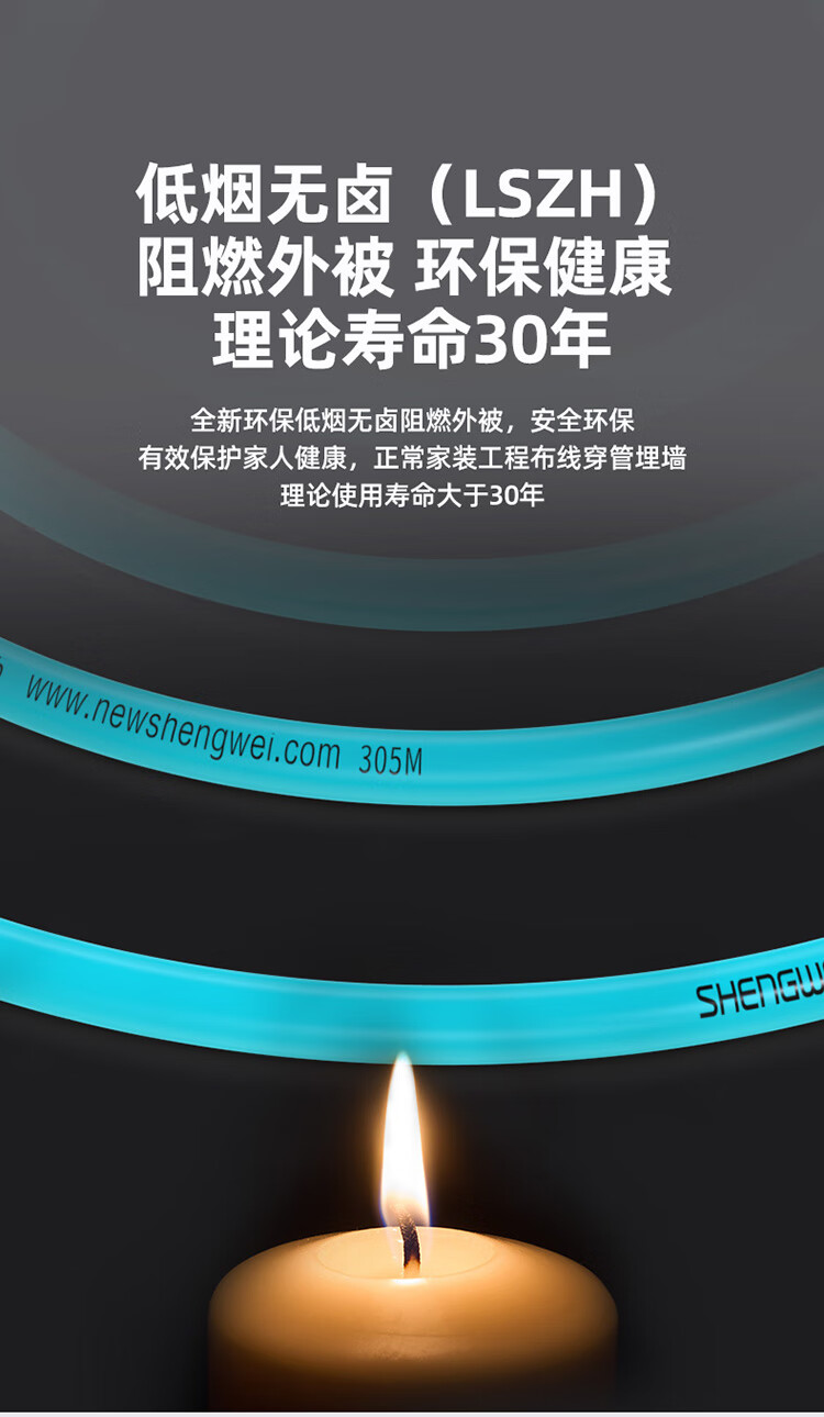 胜为（shengwei）八类万兆网线 40G 双屏蔽0.64mm无氧铜CAT8类网络箱线低烟无卤阻燃网线305米CLC8064B