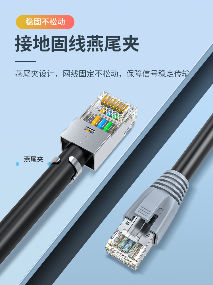 胜为（shengwei）八类屏蔽水晶头 万兆两件式纯铜RJ45超六类七类50U镀金接头 带燕尾夹2个装WRC75002  3套装