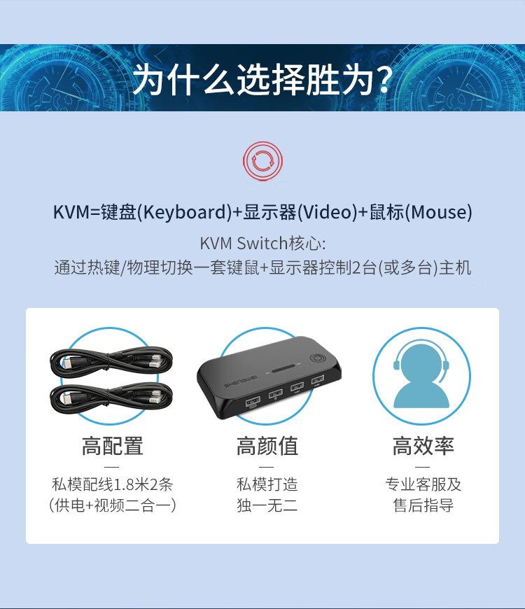 胜为（shengwei）KS-502H KVM切换器 HDMI切屏器2进1出4K高清USB打印机共享自动切换HDMI2口切换器