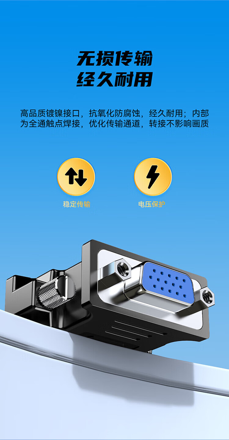 胜为（shengwei）VI公转VGA母转接头DVI24+5/DVI-I转VGA高清转换器连接线 电脑显卡连接显示器 DA-201B 3个装
