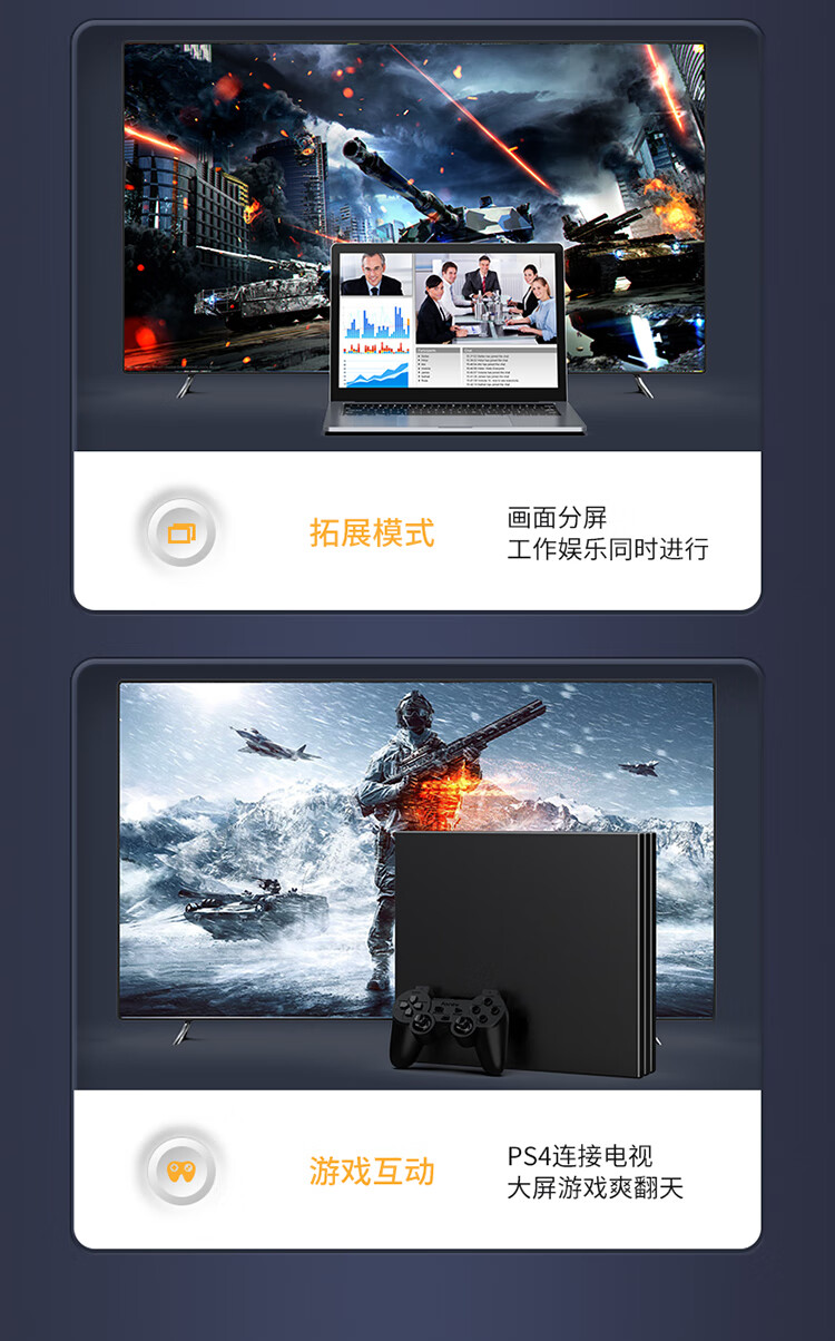 胜为（shengwei）HDMI转VGA线转换器 高清视频转接线 电脑电视盒子连接显示器投影仪转接头1米 AHV0010J