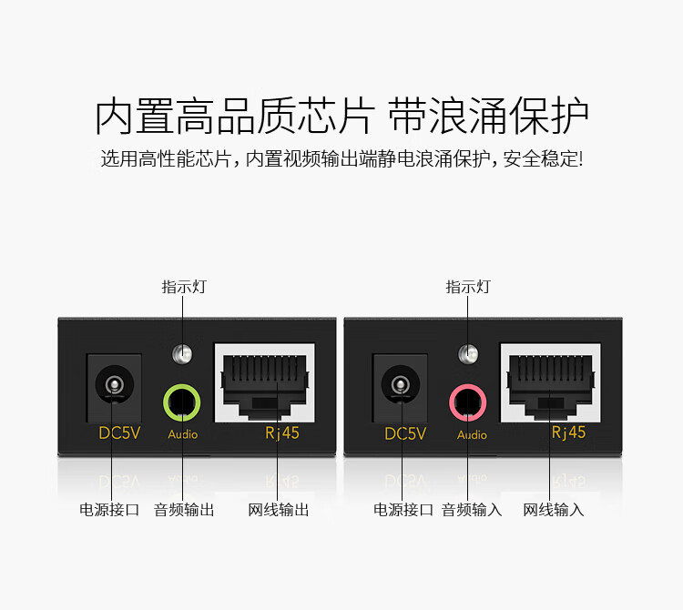 胜为（shengwei）VGA延长器 VGA转RJ45网线延伸器100米 信号放大器 VGA自动延长器带音频 VEC-1100AB