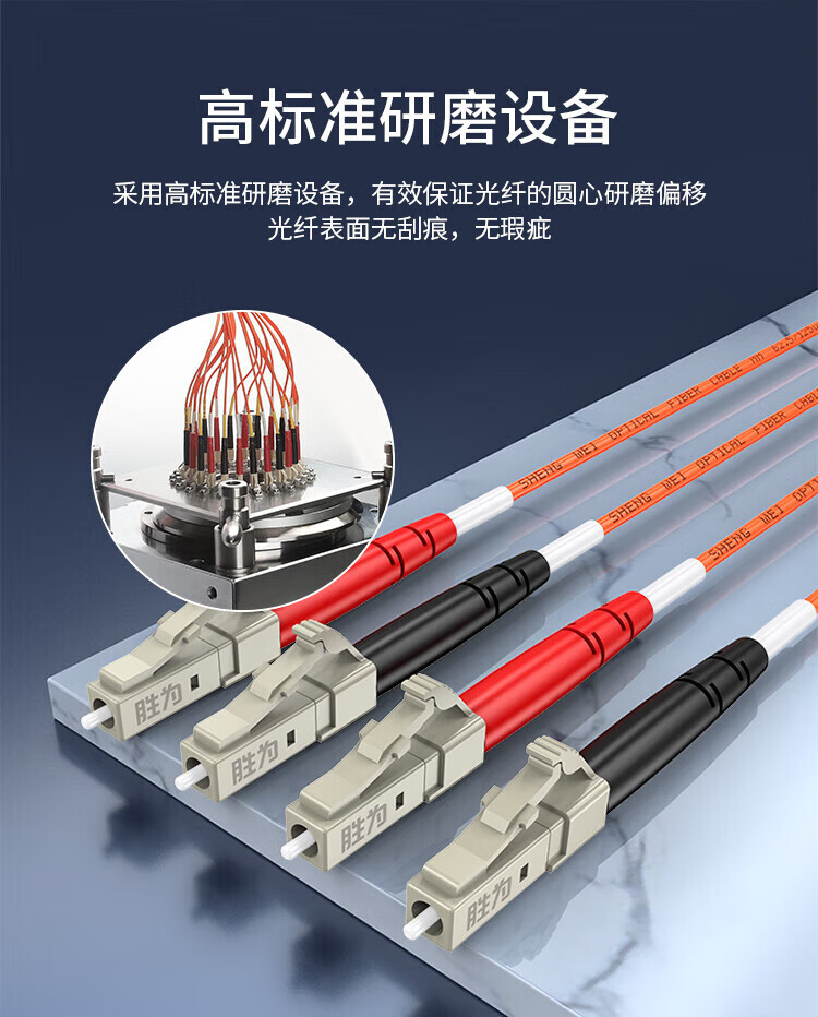 胜为（shengwei）电信级光纤跳线 LC-LC多模双芯40米 62.5/125低烟无卤环保外被 收发器尾纤 FMC-1804