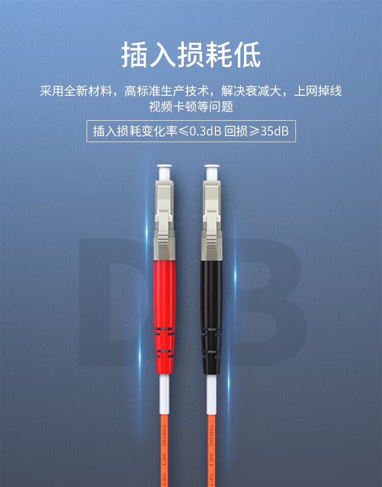 胜为（shengwei）电信级光纤跳线 LC-LC多模双芯40米 62.5/125低烟无卤环保外被 收发器尾纤 FMC-1804