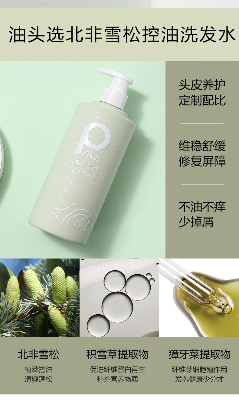 柏缇 北非雪松留香 清爽控油男女通用 丰盈蓬松洗发露450ml