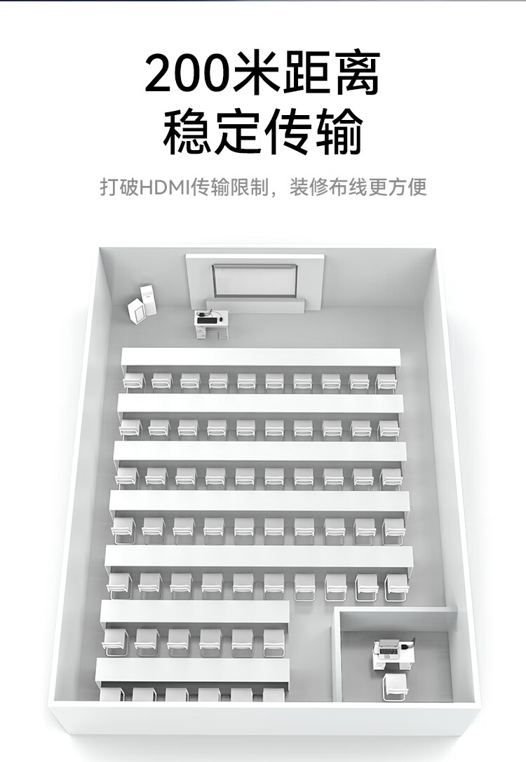 胜为（shengweiHDMI延长器200米HDMI转RJ45网口转换器KVM键鼠远程控制高清网络音视频传输信号放大器DH2200B