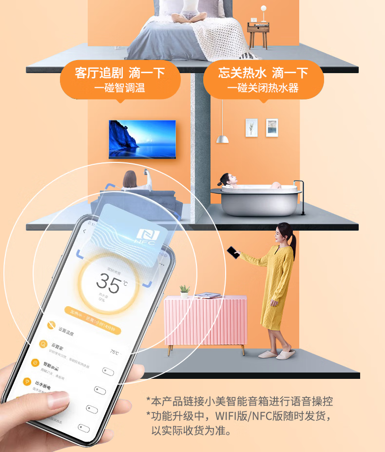 Midea家用3200W速热储水式热水器电热水器节能App智控一级能效WB5鸿蒙系统 60升 F60-15WB5(Y)金