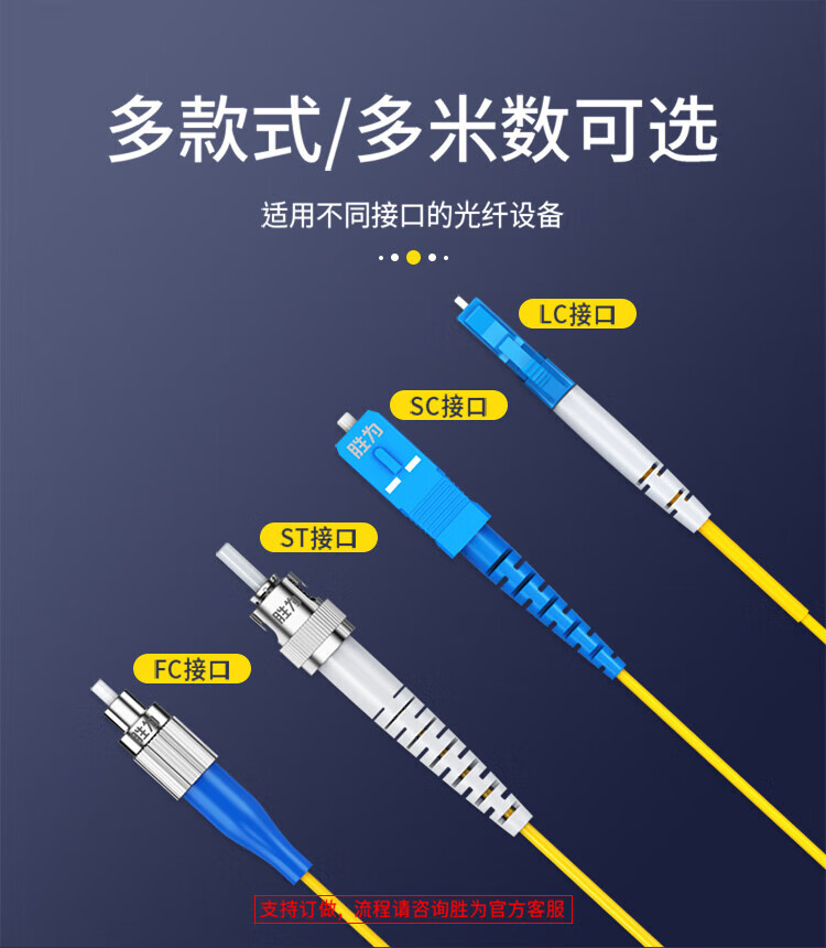 胜为（shengwei）电信级光纤跳线 LC-LC单模双芯50米 9/125低烟无卤环保外被 收发器尾纤 FSC-2107