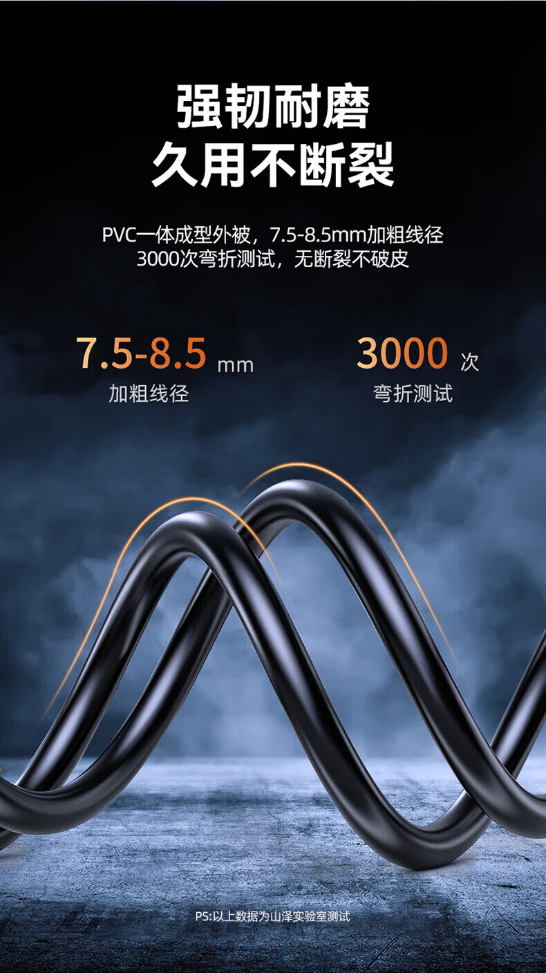 SAMZHE 山泽VGA线高清双磁环蓝头vga3+6线芯针/针15米显示器视频线数据信号线VM-1150