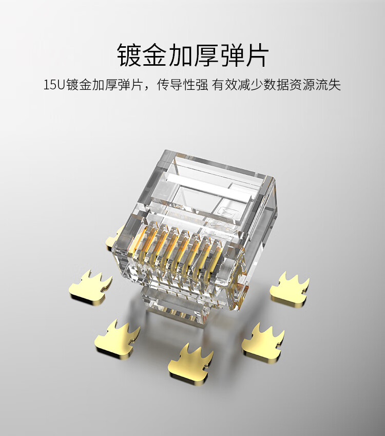 胜为（shengwei）超六类网线细线CAT6A类万兆双绞线 网络跳线无氧铜8芯成品网线 0.5米(LC-9005G) 3个装