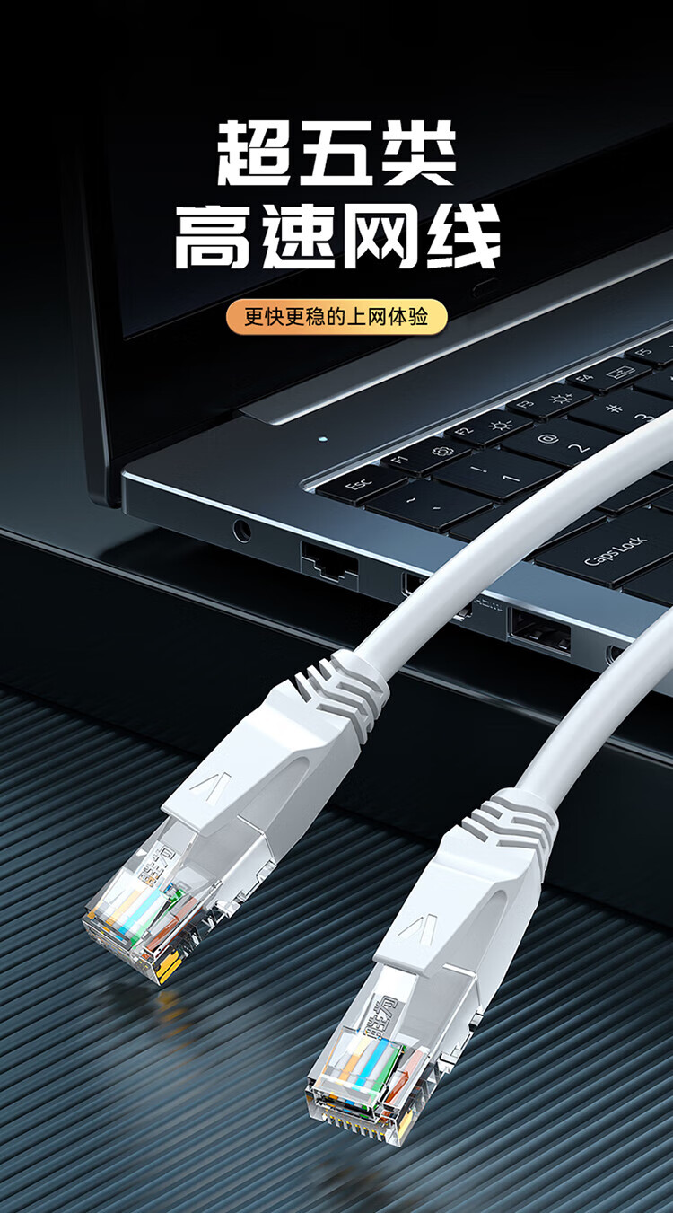 胜为（shengwei）超5类百兆网线 成品网络跳线 高速宽带线网线 彩色纯无氧铜网线 白色5米 LC-2050H 3个装