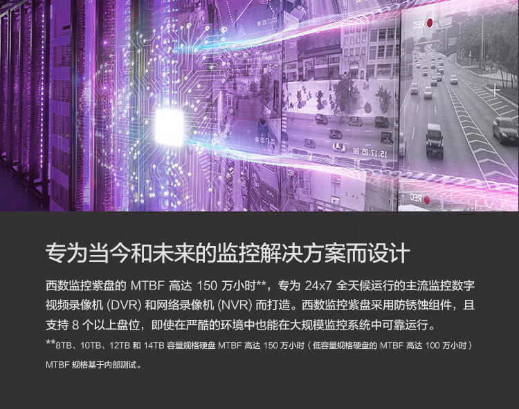西部数据（WD）紫盘WD84EJRX监控硬盘8T/128M