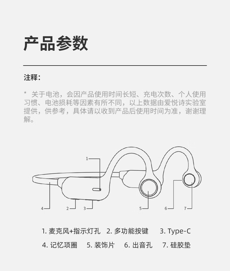 aigo爱国者 G01运动蓝牙耳机 运动跑步不入耳 挂耳式 适用华为小米苹果安卓手机通用 气传导BAL-AL60