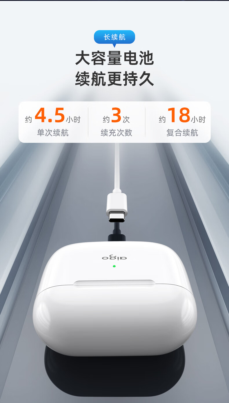 aigo爱国者 T60真无线蓝牙耳机 高清通话 蓝牙5.1 半入耳游戏运动耳机 苹果华为小米安卓通用BAL-AL60