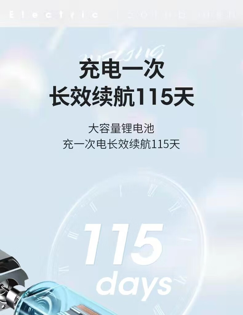 美菱 电动牙刷全自动成人男女充电式超声波软毛刷磁悬浮 CH902A 白色