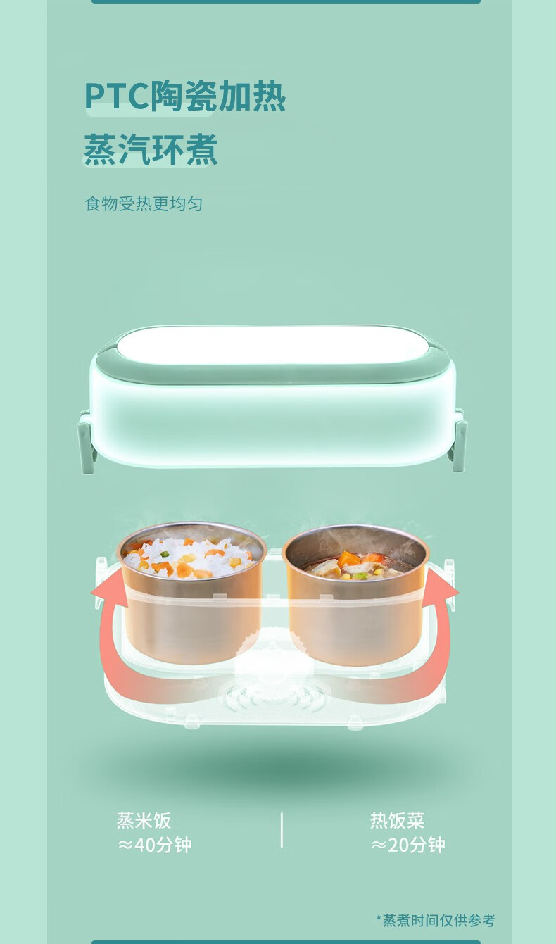 艾青春（AIYOUTH）电热饭盒一机多用随身便携简单操作 AI-DFH01 白色