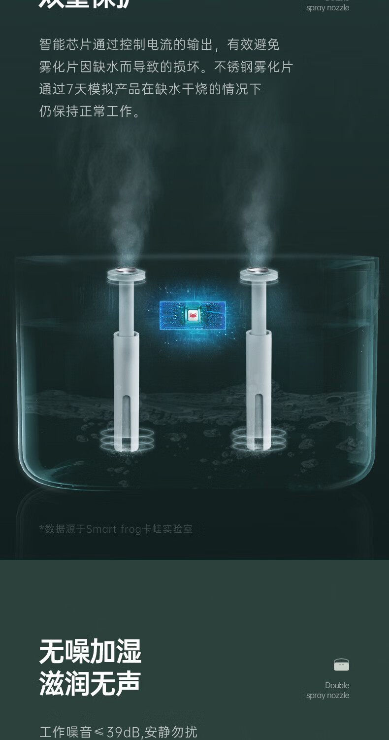 卡蛙 空气加湿器卧室迷你办公室车载香薰精油桌面宿舍家用上加水 水一方-皓月白 KW-JSQ14