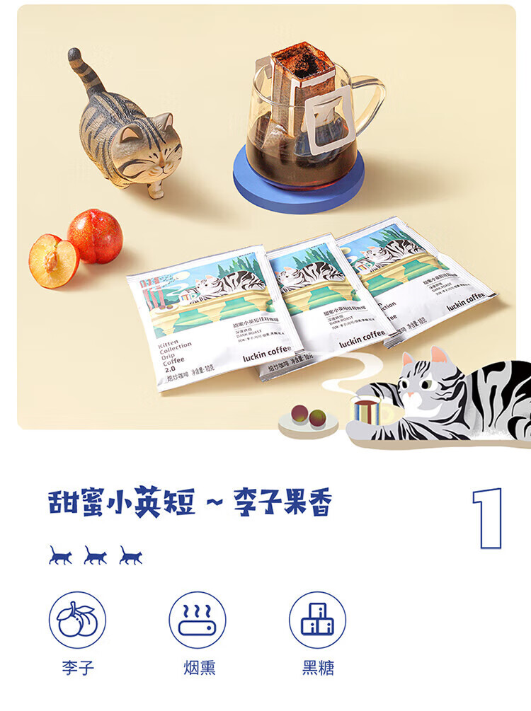瑞幸咖啡（luckincoffee）吸猫系列挂耳咖啡 10g*6包RX0003