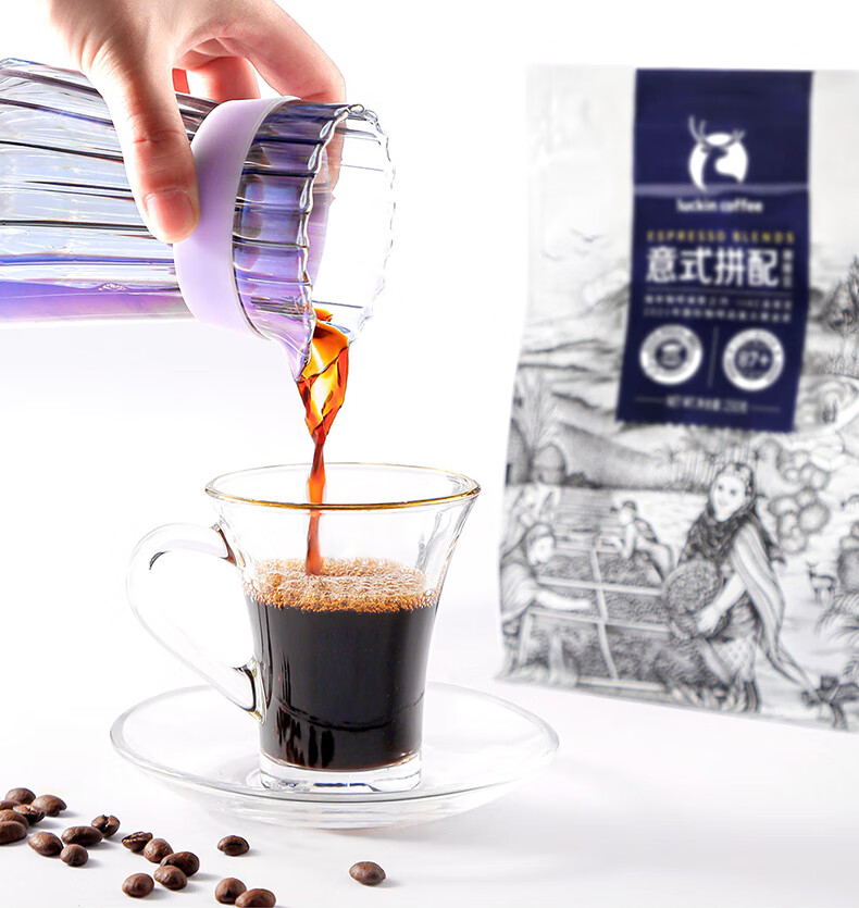 瑞幸咖啡（luckincoffee）精冲意式拼配阿拉比卡咖啡豆250g/袋RX0008