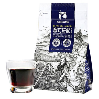 瑞幸咖啡（luckincoffee）精冲意式拼配阿拉比卡咖啡豆250g/袋RX0008